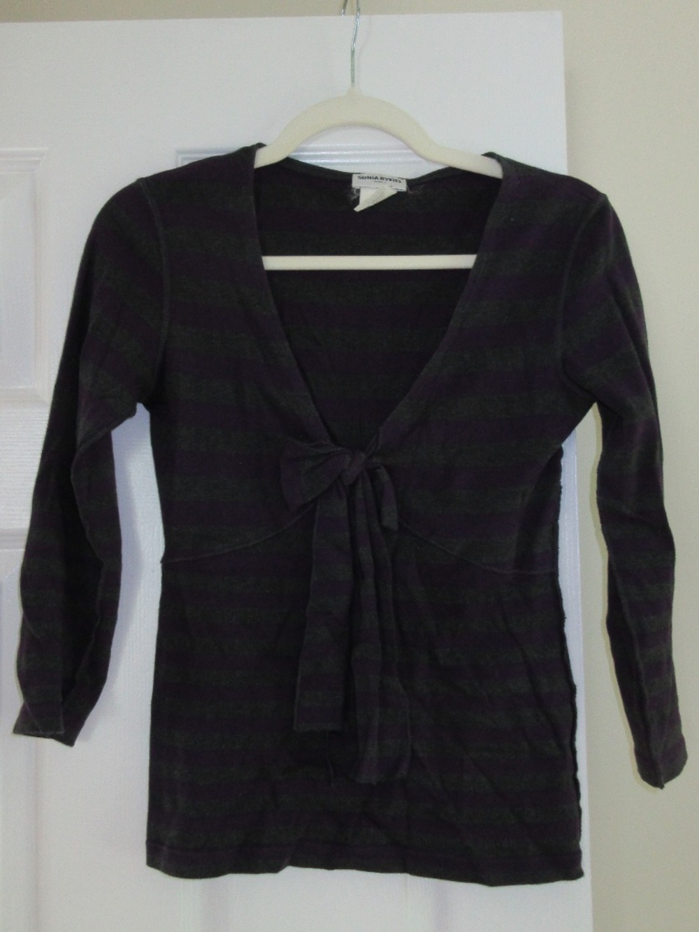 Sonia Rykiel Vintage Stripe Bow Knit Top